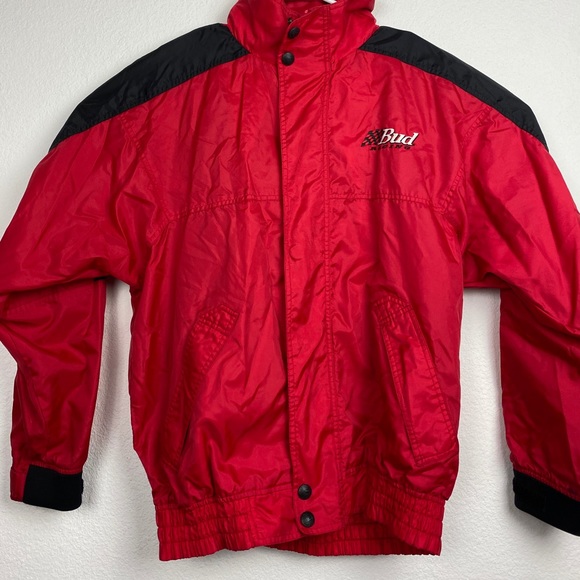 Vintage Budweiser Bud Racing Windbreaker/Jacket Size Large - Picture 1 of 5